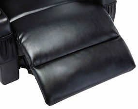 Cadeira de massagem reclinável couro artificial preto