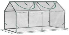 Outsunny Estufa 119x60x60cm Estufa de Jardim com 2 Janelas Enroláveis para Cultivo de Plantas Verduras Flores Transparente