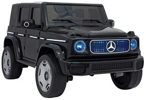 Carro elétrico para Crianças 12V 4x4 Mercedes Benz EQG, Rodas EVA, Assento de couro Preto