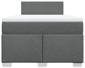 Cama boxspring com colchão 120x190 cm tecido cinzento-escuro