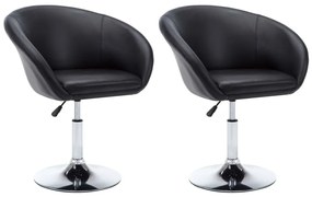 vidaXL Cadeiras de jantar giratórias 2 pcs couro artificial preto