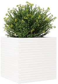 Vaso/floreira de jardim 70x70x68,5 cm pinho maciço branco
