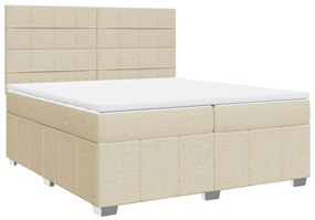 Cama com molas/colchão 200x200 cm tecido cor creme