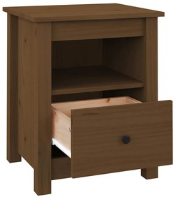 Mesas de cabeceira 2pcs 40x35x49 cm pinho maciço castanho mel