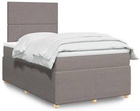 Cama com molas/colchão 120x200 cm tecido castanho-acinzentado