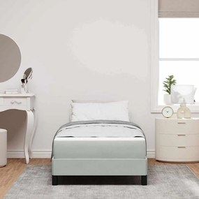 Cama box spring com colchão Cinzento-claro 90 x 190 cm Veludo