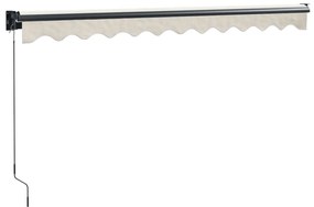 Toldo retrátil 3,5x2,5 m tecido e alumínio cor creme