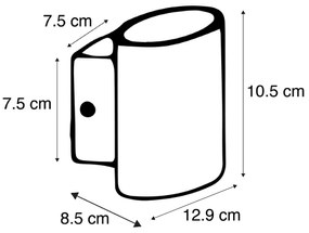 Aplique moderno preto LED IP44 - OVUM Moderno