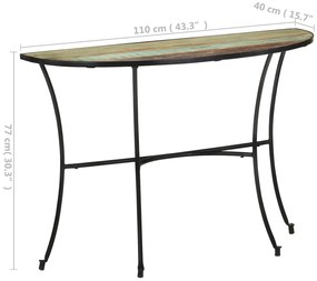 Mesa de apoio 110x40x77 cm madeira recuperada maciça