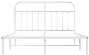 Estrutura de cama com cabeceira 140x200 cm metal branco