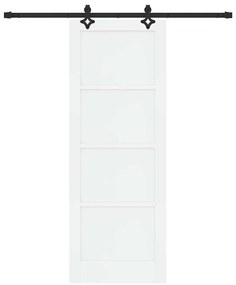 Porta Deslizante vidaXL com Conjunto de Ferragens Branca 78x211 cm Mad