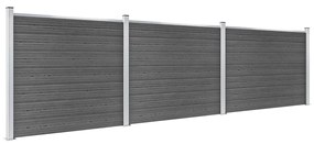 Conjunto painel de cerca 526x146 cm WPC preto