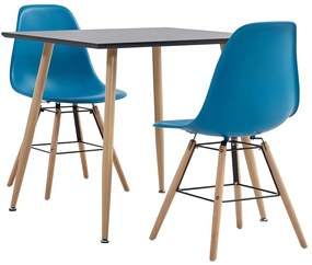 3054018 vidaXL 3 Piece Dining Set Plastic Turquoise(248308+248262)