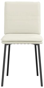 Cadeiras de jantar 6 pcs veludo cor creme