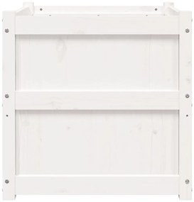Vasos/floreiras de jardim 2 pcs madeira de pinho maciça branco