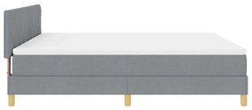 Cama Box Spring com Colchão Cinza Claro 180x200 cm Tecido