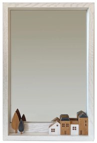 Espelho de Parede Dkd Home Decor Madeira Branco Casas (36 X 4 X 60 cm)