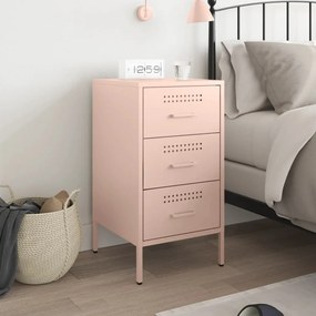Mesa de cabeceira 36x39x68 cm aço rosa