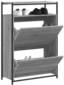 Sapateira 75x34x112 cm derivados de madeira cinzento sonoma