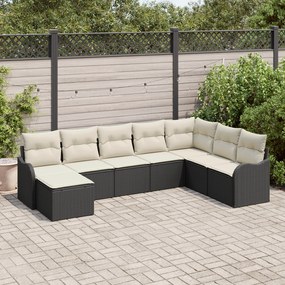 Conjunto de Sofá para Jardim 8 Peças com Almofadas Rattan Sintético Pr