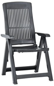 Cadeiras de jardim reclináveis 2 pcs plástico antracite