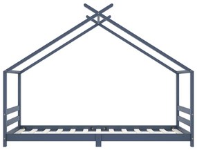 Estrutura de cama para crianças 90x200 cm pinho maciço cinzento