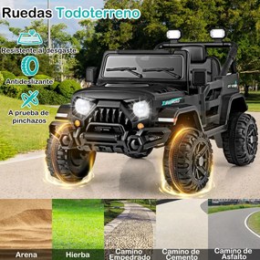 Carrinho Elétrico para Crianças 1 a 5 anos, 99 x 62 x 62 cm, Com Comando à Distância, Preto