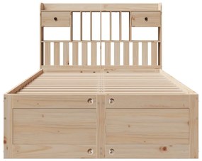 Cama com estante sem colchão 135x190 cm pinho maciço