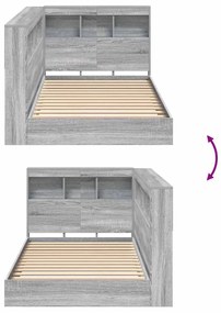 Cama Estante Cinza Sonoma 75 x 190 cm em Madeira de Engenharia