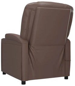 Poltrona elevatória couro artificial castanho