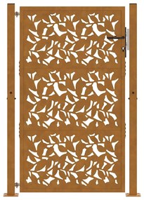 Portão de jardim 105x155 cm design de folha de aço resistente