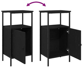 gabinete de cabeceira vidaXL madeira de carvalho preto 41x31x80 cm mad