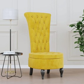 vidaXL Cadeirão com encosto alto veludo amarelo design de botões