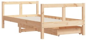 Estrutura de cama infantil c/ gavetas 80x160 cm pinho maciço