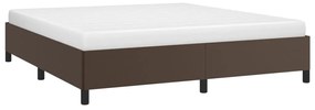 Estrutura de cama 160x200cm couro artificial castanho