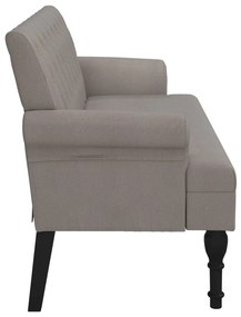 Banco com encosto 120x62x75,5 cm tecido cinza-acastanhado