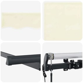 Toldo Retrátil Creme Antracite Castanho 400 x 200 cm