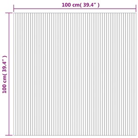 Tapete retangular 100x100 cm bambu preto