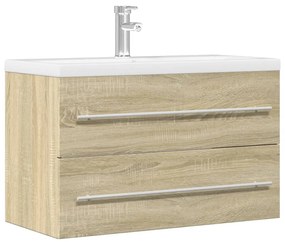 vidaXL Armário lavatório 80x38,5x48 cm derivados madeira madeira velha