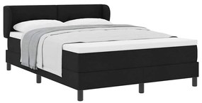Cama Box Spring vidaXL com Colchão Preto 140x190 cm Tecido