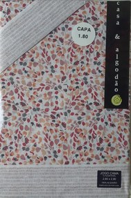 Jogo de lençóis 100% algodão - MILÃO da Casa&Algodão: cama 160cm - 1 lençol superior 240 x 290 cm + 1 lençol capa ajustavel 160 x 200 + 30 cm +  2 fronha almofada 50x70 cm