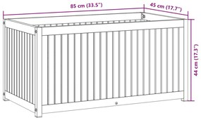 Vaso/floreira de jardim 85x45x44 cm acácia maciça e aço