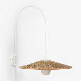 Luminária De Parede Sopant Em Ferro E Rattan Sintético Branco & ↑65 Cm - Sklum