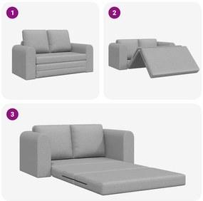Sofá-Cama de Chão 2-em-1 Cinzento Nublado 148x71x83 cm Tecido
