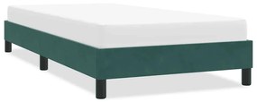 Estrutura de cama sem colchão 80x220cm veludo verde-escuro