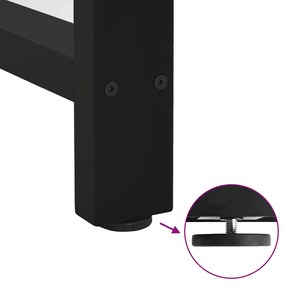 Pés de mesa de console pretos 2 peças 28x(72-73) cm aço