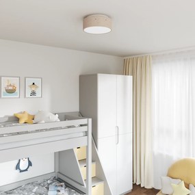 vidaXL Luminárias de Teto com Cúpula Estrelada Taupe Ø 30 cm Tecido E27