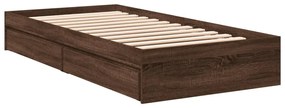 Estrutura cama c/ gavetas derivados madeira carvalho castanho
