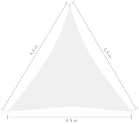 Para-sol est. vela tecido oxford triangular 4,5x4,5x4,5m branco