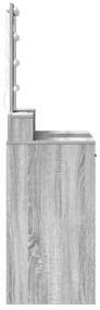 Mesa de Maquilhagem vidaXL com luzes LED Cinzento Sonoma 100x41x140 cm